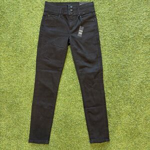 NWT Ann Taylor The High Rise Skinny Jeans Womens 2 Black Stretch Denim Preppy